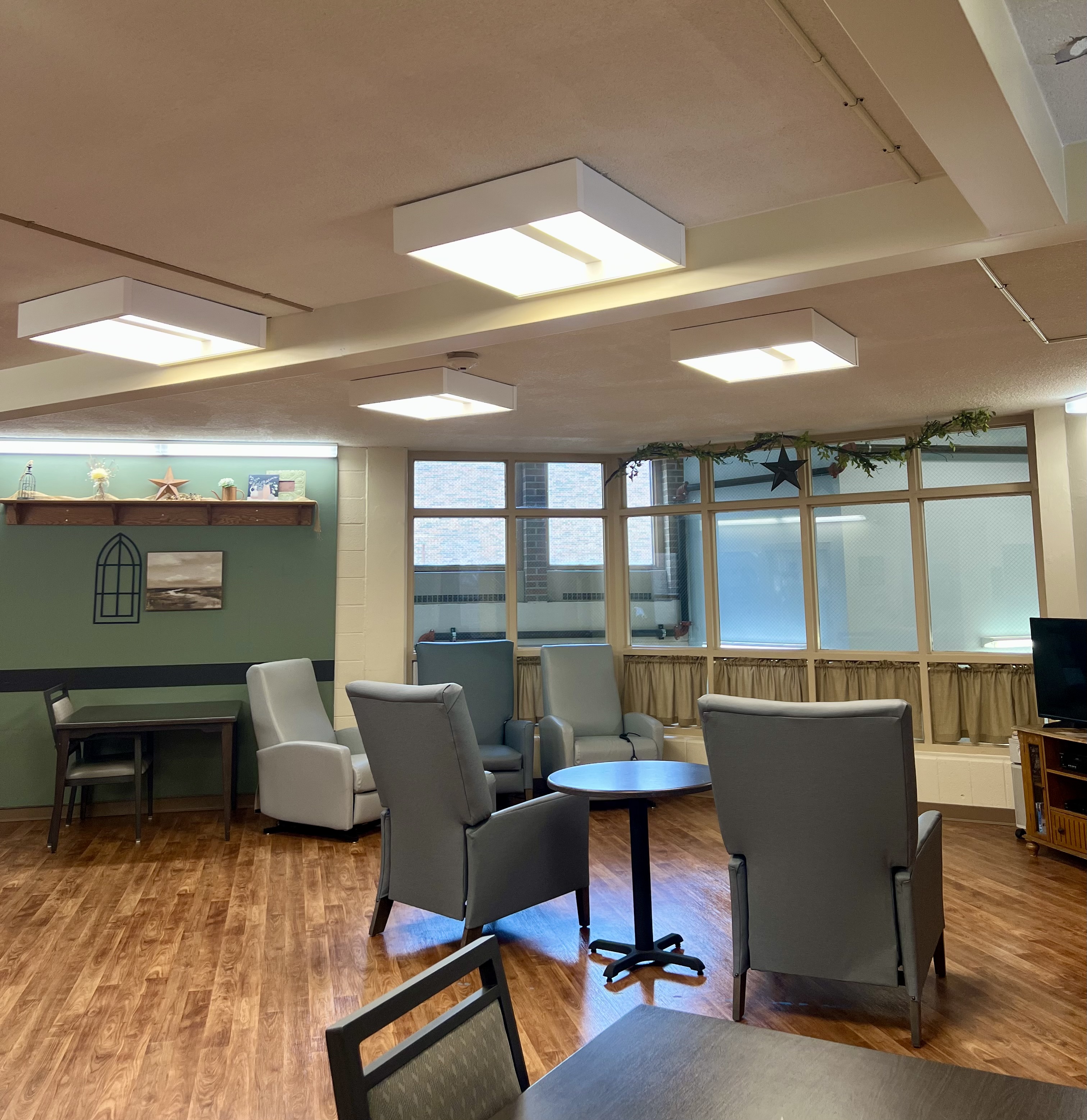 The Long Term Care Unit day room.